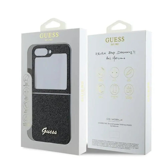 Guess 4G калъф Glitter Script за Samsung Galaxy Z Flip 6