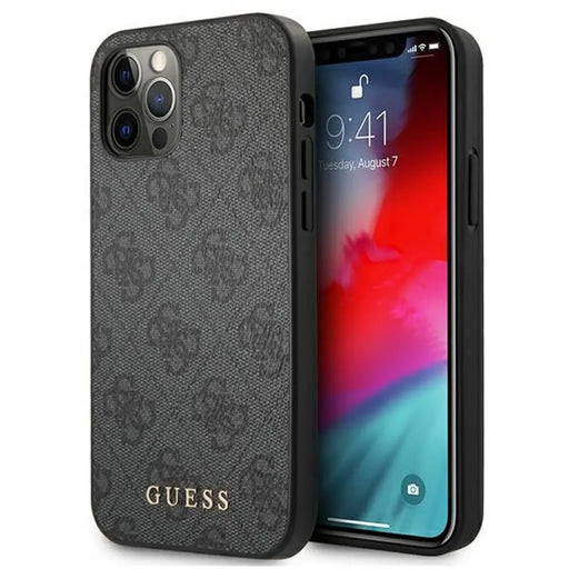 Guess 4G метален златен лого калъф за iPhone 12 / 12 Pro