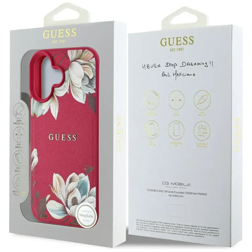 Guess Grained Printed Flower Pattern MagSafe калъф