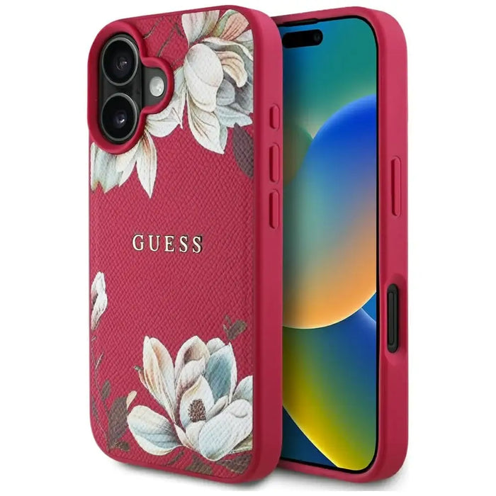 Guess Grained Printed Flower Pattern MagSafe калъф