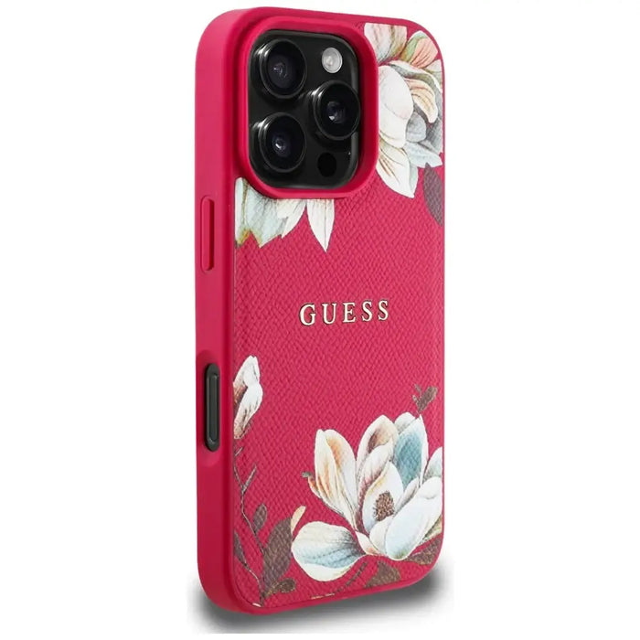 Guess Grained Printed Flower Pattern MagSafe калъф