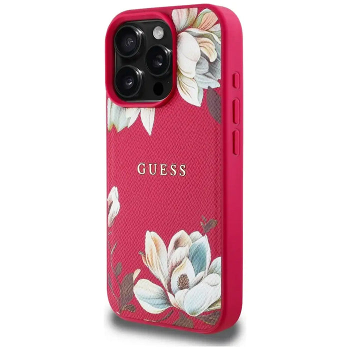 Guess Grained Printed Flower Pattern MagSafe калъф