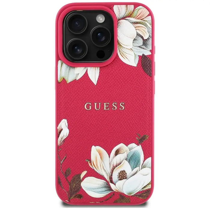 Guess Grained Printed Flower Pattern MagSafe калъф