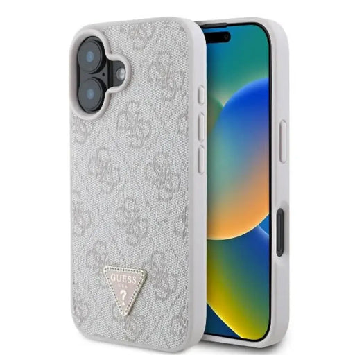 Guess Кожен калъф 4G Triangle Strass MagSafe iPhone 16