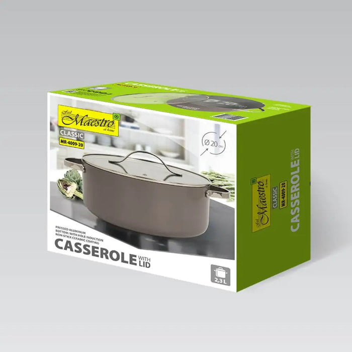 Гювеч с капак MAESTRO MR-4009 (MR-4009-20) 20 см 2.3 л Сив