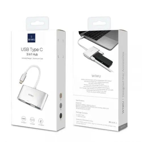 Хъб WiWU HUB Alpha C2H Type - C към 1x USB3.0 + 1 x HDMI сив
