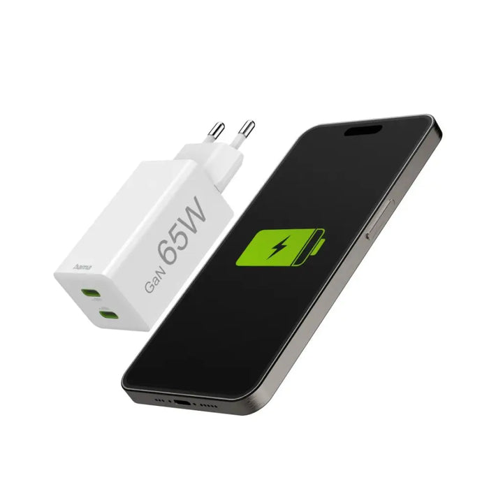 HAMA Бързо зарядно 220V 65W GaN 2x USB-C PD 201994