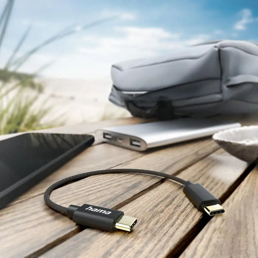 HAMA Кабел за зареждане USB-C -USB-C 0.2м черен