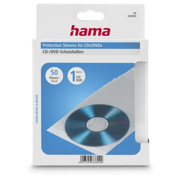 HAMA Предпазни пликове за CD/DVD 50 бр прозрачни