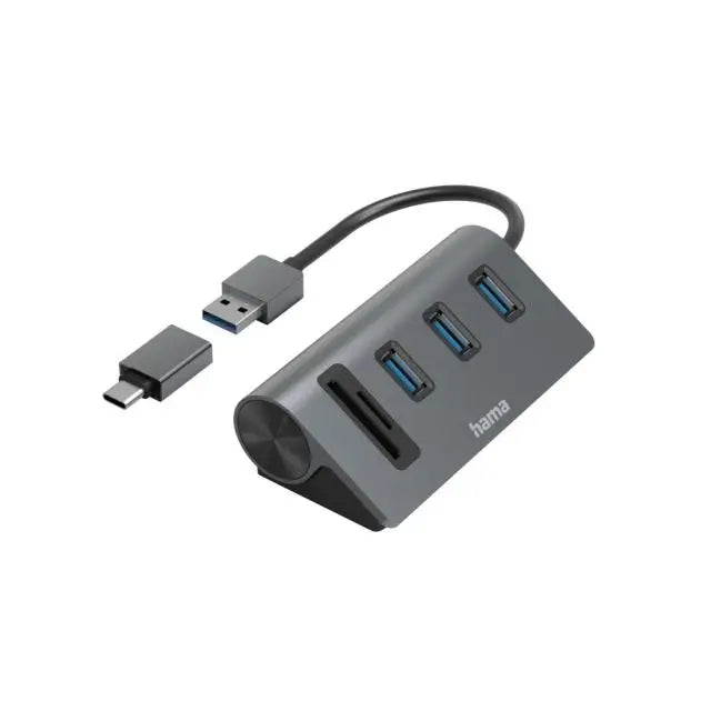 HAMA USB хъб/четец на карти 5 порта 3x