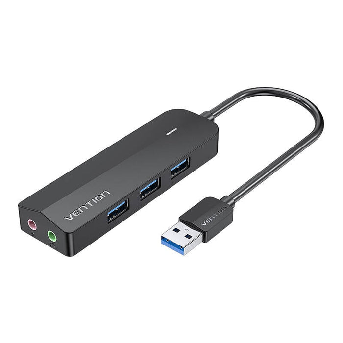 Хъб Vention CHIBB USB 3.0 към 3х USB със звукова карта 0.15m