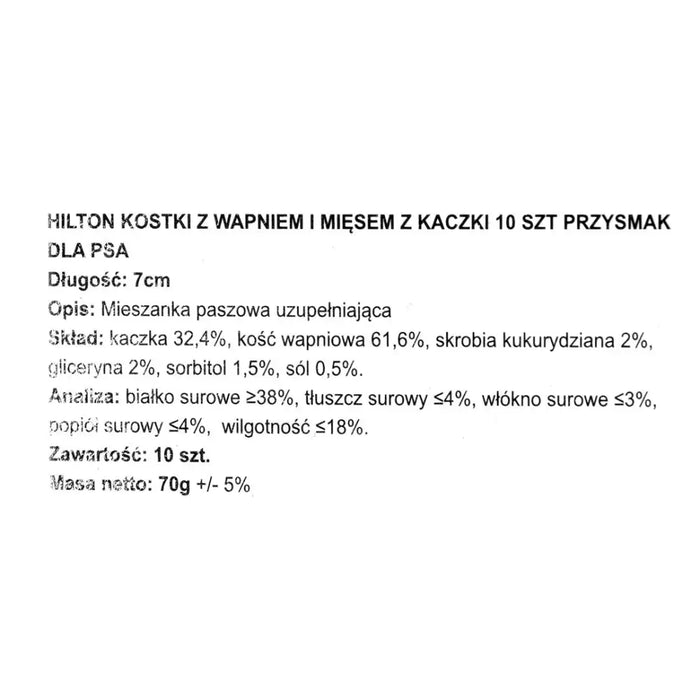 HILTON Bones с калций и патешко месо - Лакомство за кучета