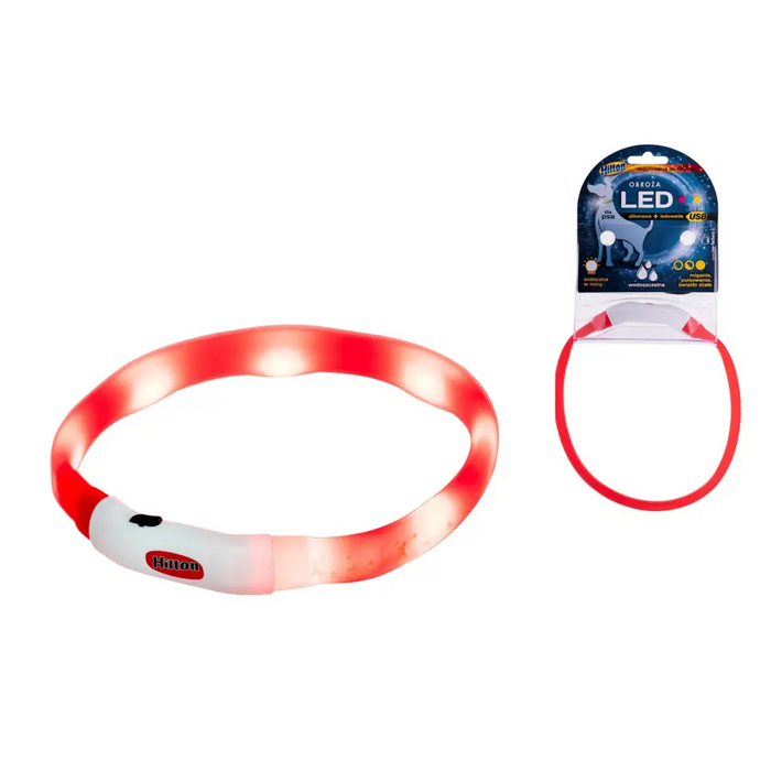 HILTON LED силикон 1.4x0.8x40 см с USB - нашийник за куче