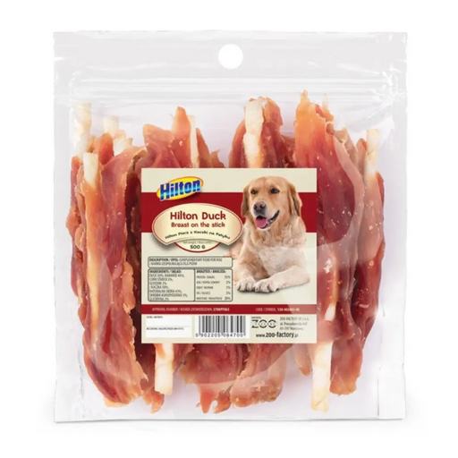 HILTON Патешки гърди на клечка - дъвка за кучета - 500гр