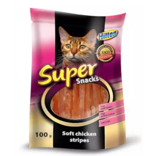HILTON Soft chicken stripes - котешки лакомства - 100гр
