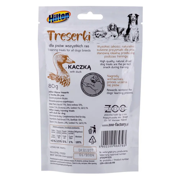 HILTON Treaning treats Duck - Лакомство за кучета - 80гр