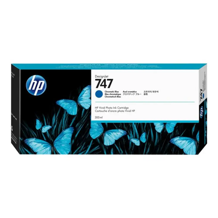 HP 747 300-ml хроматична синя касета с мастило