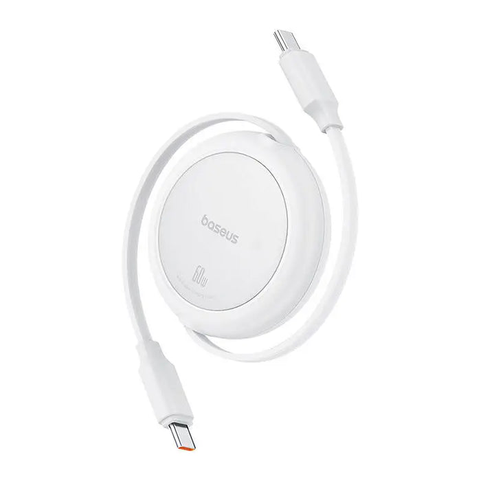 Кабел Baseus Free2Pull Mini USB-C към USB-C 60W 1m бял