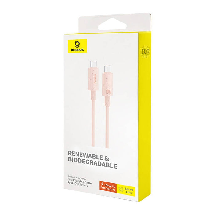 Кабел Baseus Habitat Series USB-C към USB-C 100W 1m розов