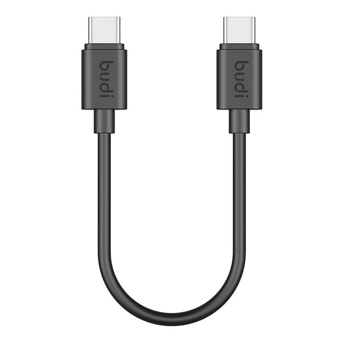 Кабел Budi USB-C към USB-C 65W 25cm черен