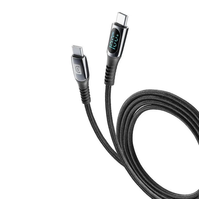 Кабел Cellularline USB C към USB C с дисплей 5A 100W 2м