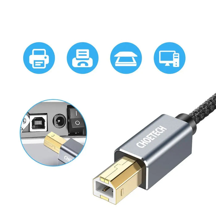 Кабел Choetech AB0011-BK USB към USB-B 3m черен