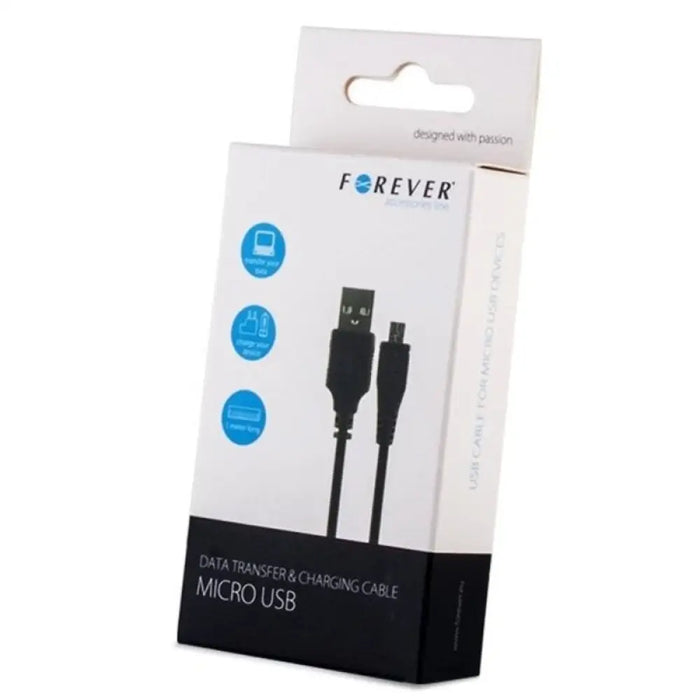 Кабел Forever USB MICROUSB 3M ЧЕРЕН
