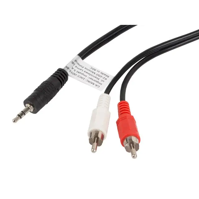 Кабел Lanberg mini jack 3.5mm (M) 3 pin - > 2X RCA