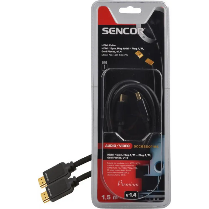 Кабел Sencor SAV 166-015 HDMI-HDMI,1.5M