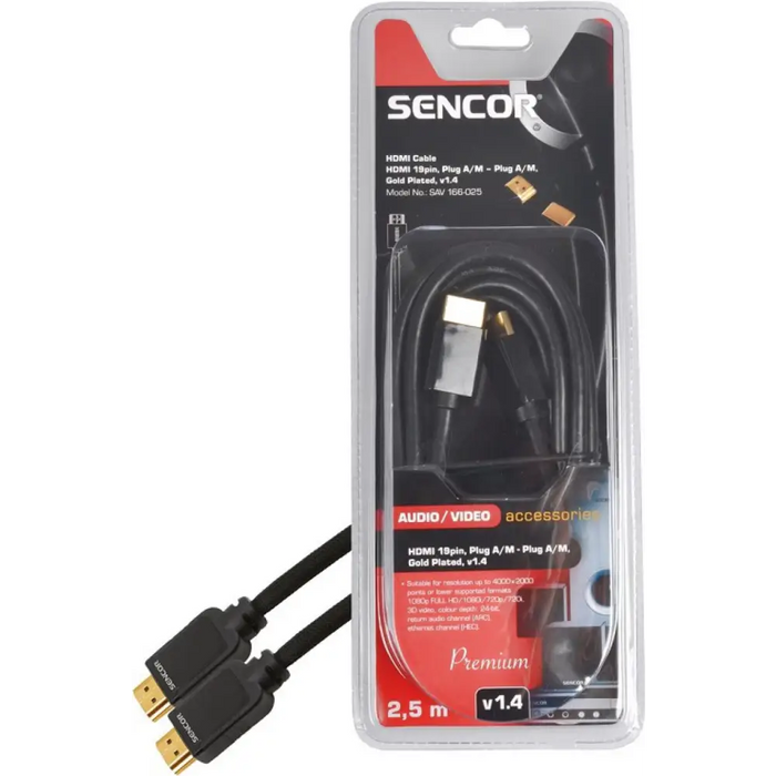 Кабел Sencor SAV 166-025 HDMI-HDMI,2.5M