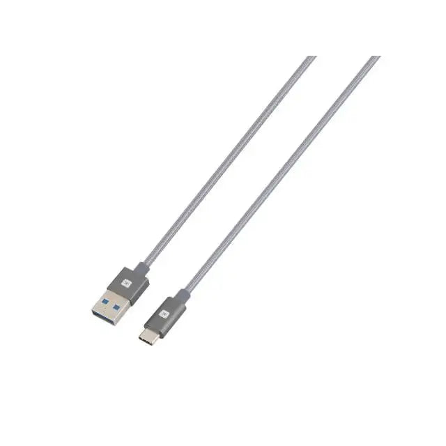 Кабел Skross USB-A - USB-C Метална оплетка 1.20 м Сив