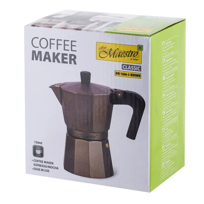 Кафе машина Maestro 3 чаши MR-1666-3-BROWN кафява