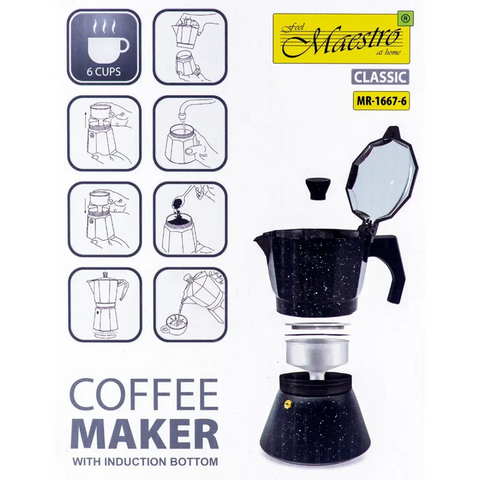 Кафе машина за 6 чаши MR-1667-6 MAESTRO