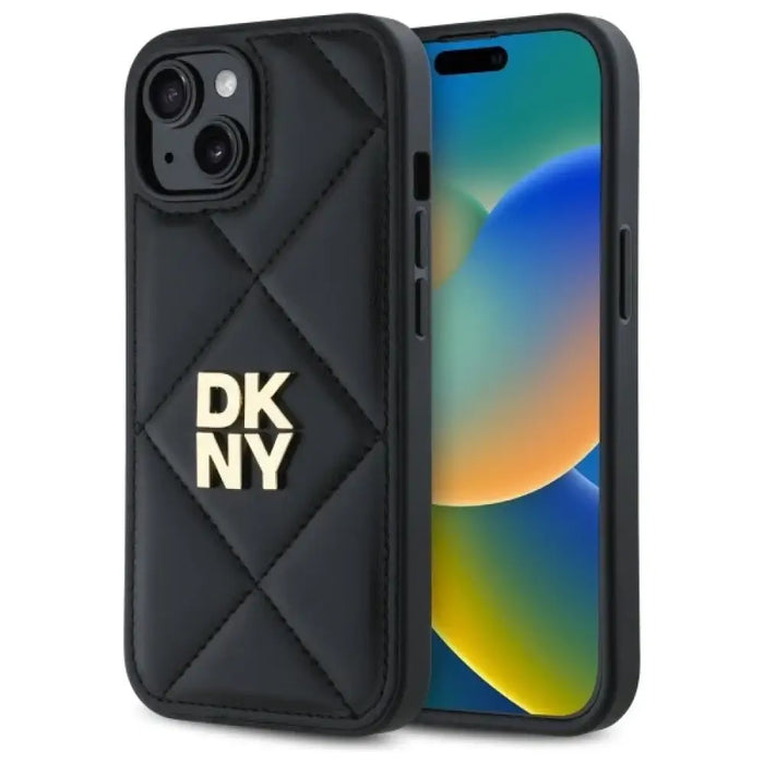 Калъф DKNY Quilted Stack Logo iPhone 14 - Черен
