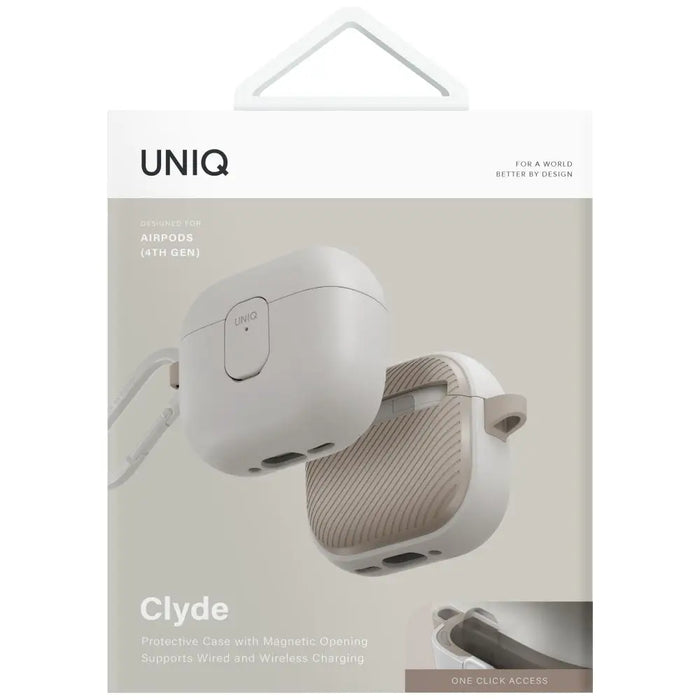 Калъф Uniq Clyde Lock за AirPods 4 - бежов