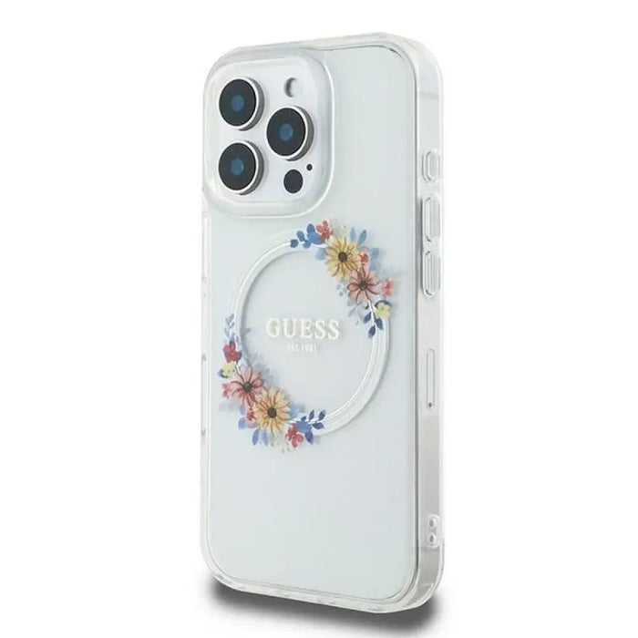 Калъф Guess IML Flowers Wreath MagSafe за iPhone 16 Pro