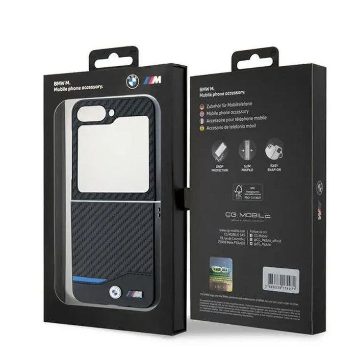 Калъф BMW Carbon Blue Line за Samsung Galaxy Z Flip 6