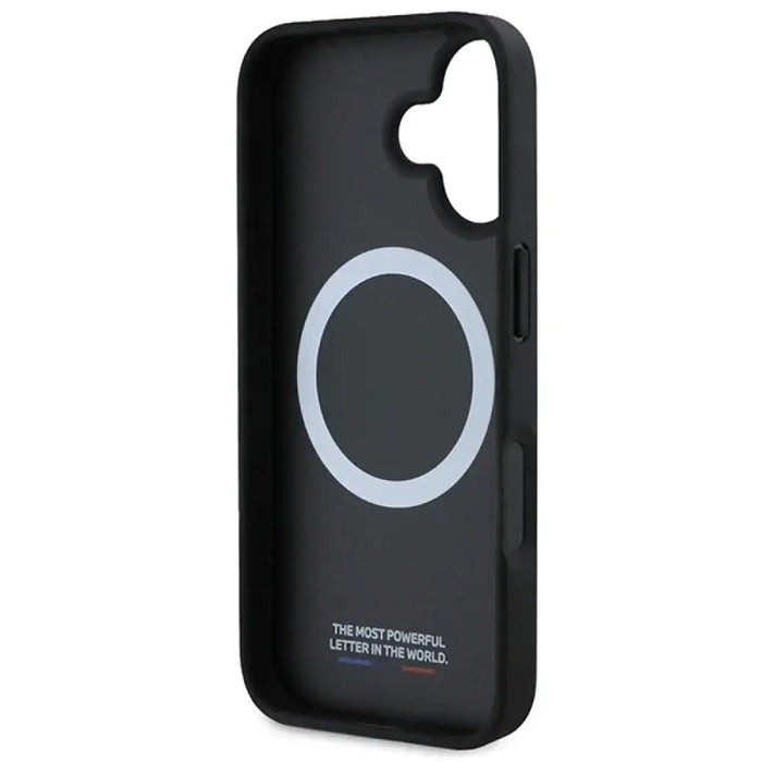Калъф BMW M Carbon Tricolor Line MagSafe iPhone 16 - черен