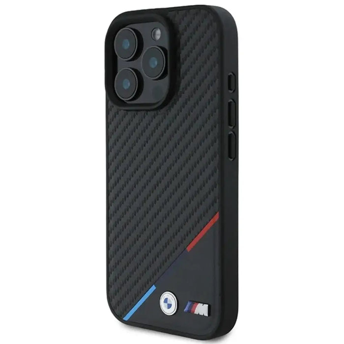 Калъф BMW M Carbon Tricolor Line MagSafe за iPhone 16 Pro