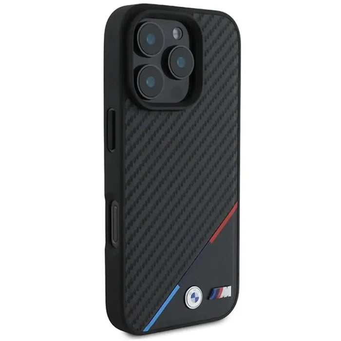 Калъф BMW M Carbon Tricolor Line MagSafe за iPhone 16 Pro