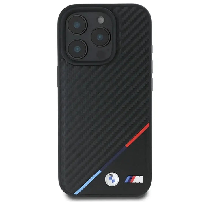 Калъф BMW M Carbon Tricolor Line MagSafe за iPhone 16 Pro