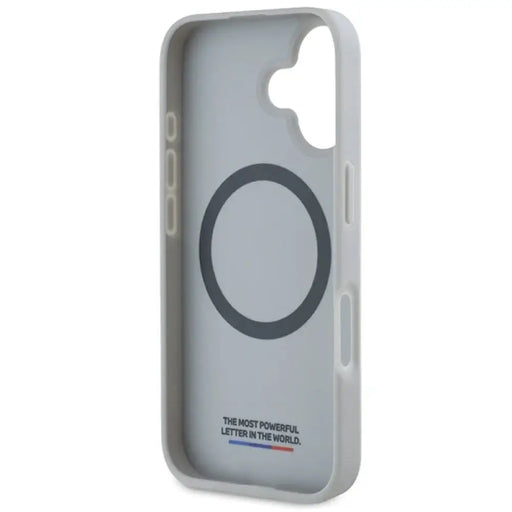 Калъф BMW M Carbon Tricolor Line MagSafe за iPhone 16 - сив