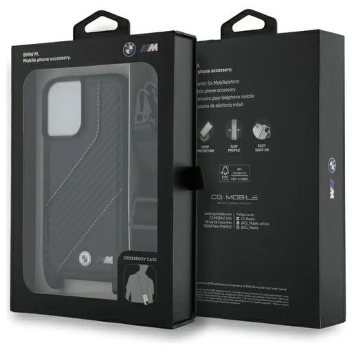 Калъф BMW M Edition Carbon Stripe & Strap iPhone 16 Plus