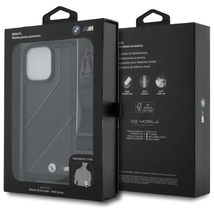 Калъф BMW M Edition Carbon Stripe & Strap Case за iPhone 16