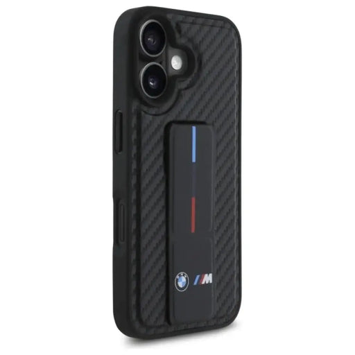 Калъф BMW M Grip Stand Smooth and Carbon за iPhone 16