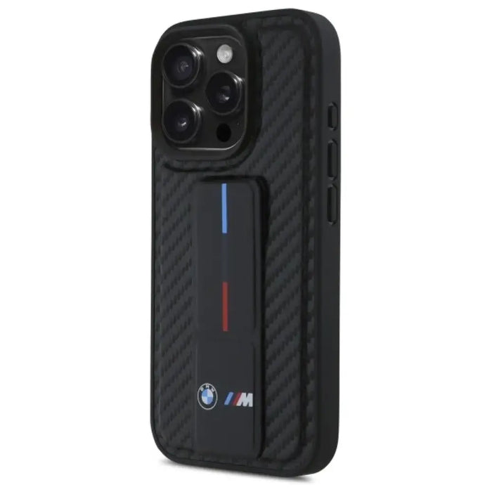 Калъф BMW M Grip Stand Smooth and Carbon за iPhone 16 Pro