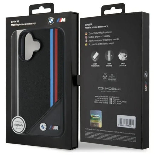 Калъф BMW M Meshed Tricolor Stripes MagSafe за iPhone 16