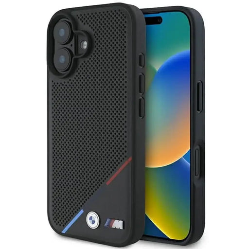 Калъф BMW M Perforated Tricolor Line MagSafe iPhone 16