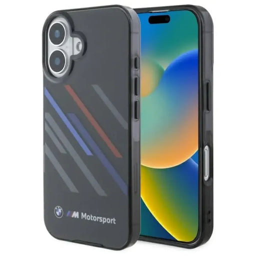 Калъф BMW Motosport IML Random Stripes iPhone 16 - черен