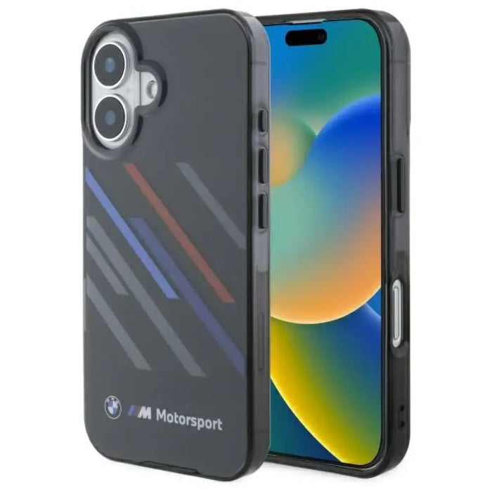Калъф BMW Motosport IML Random Stripes iPhone 16 - черен